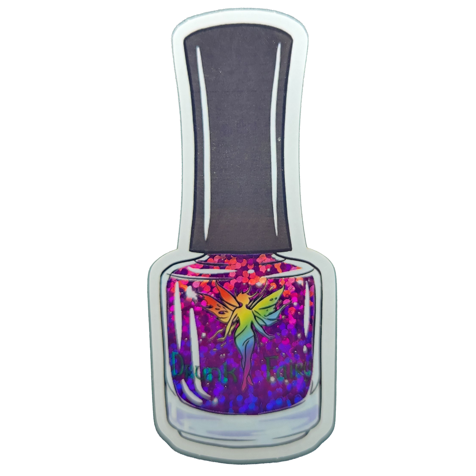 DFP Bottle Sticker - Purple Glitter (3"x1.25")