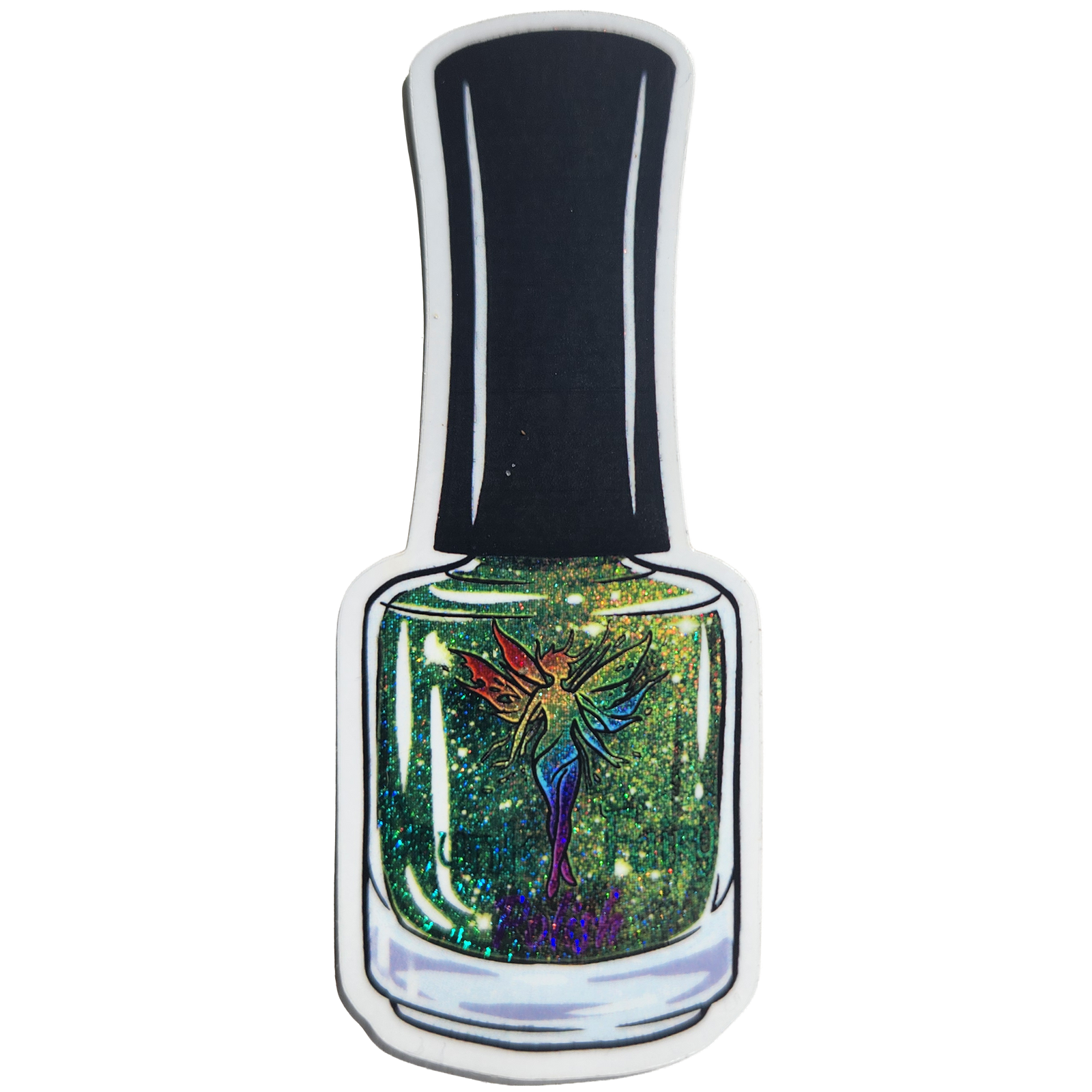 DFP Bottle Sticker - Green Glitter (3"x1.25")