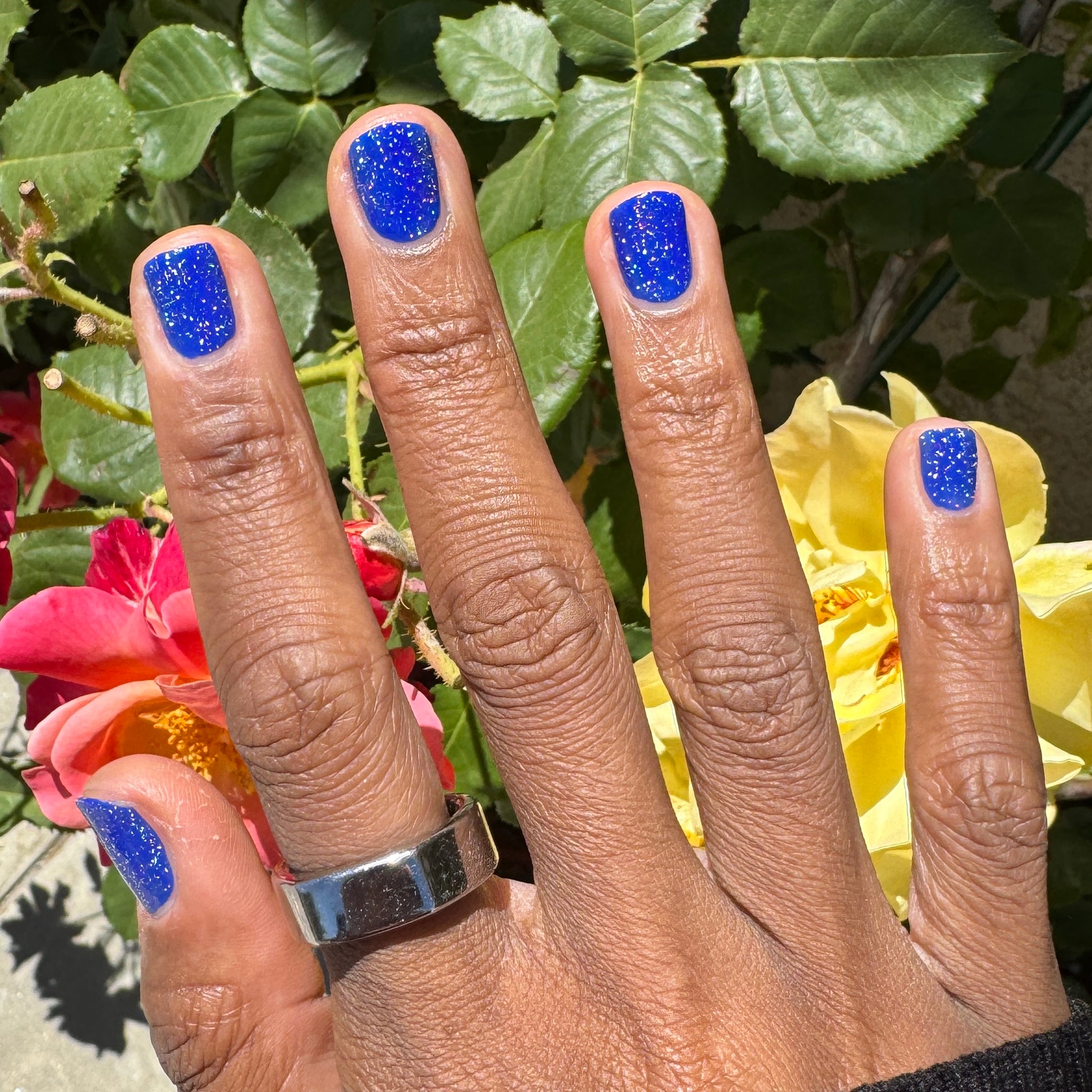 Light Blue Fairy Dust Nails That Shine