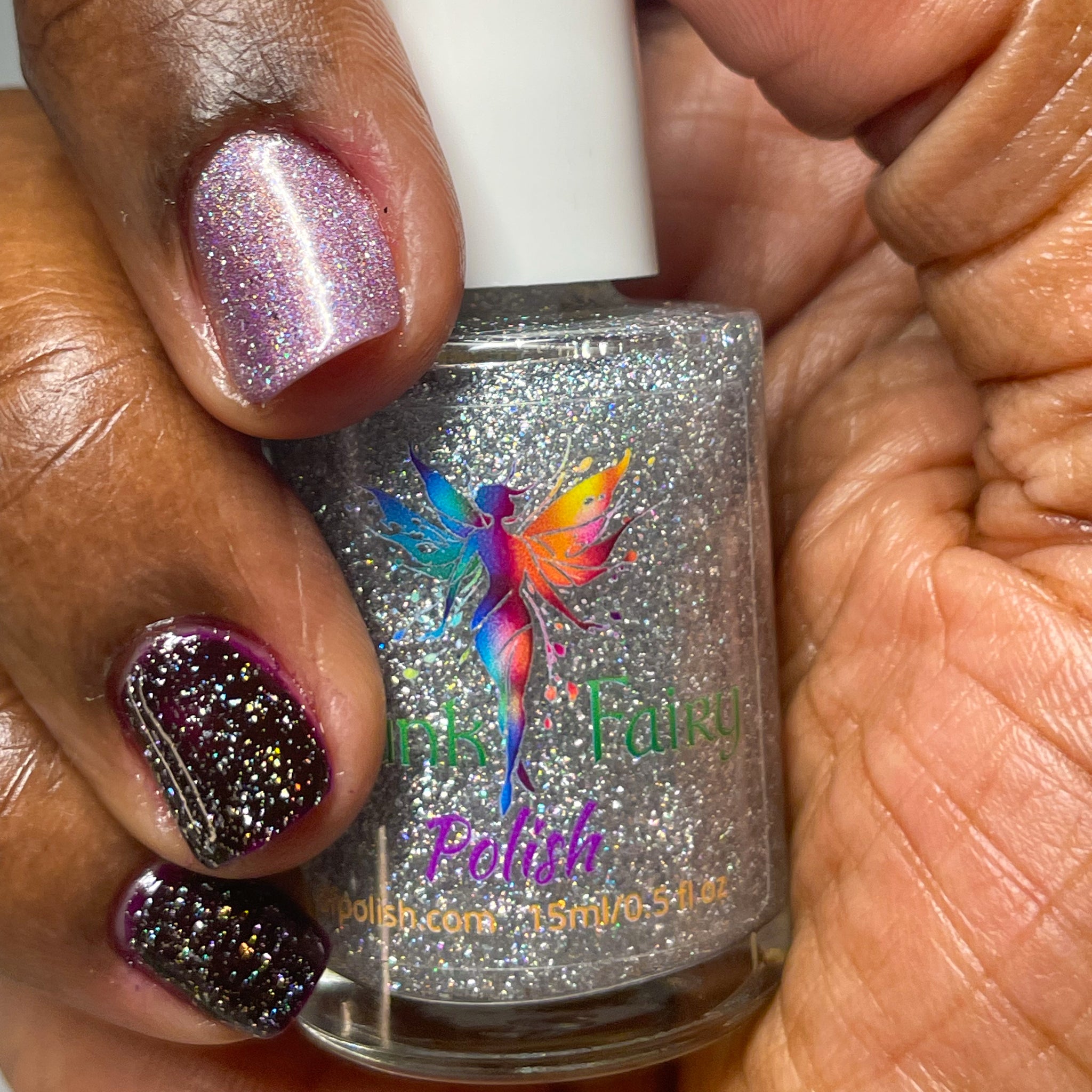 Light Blue Fairy Dust Nails That Shine