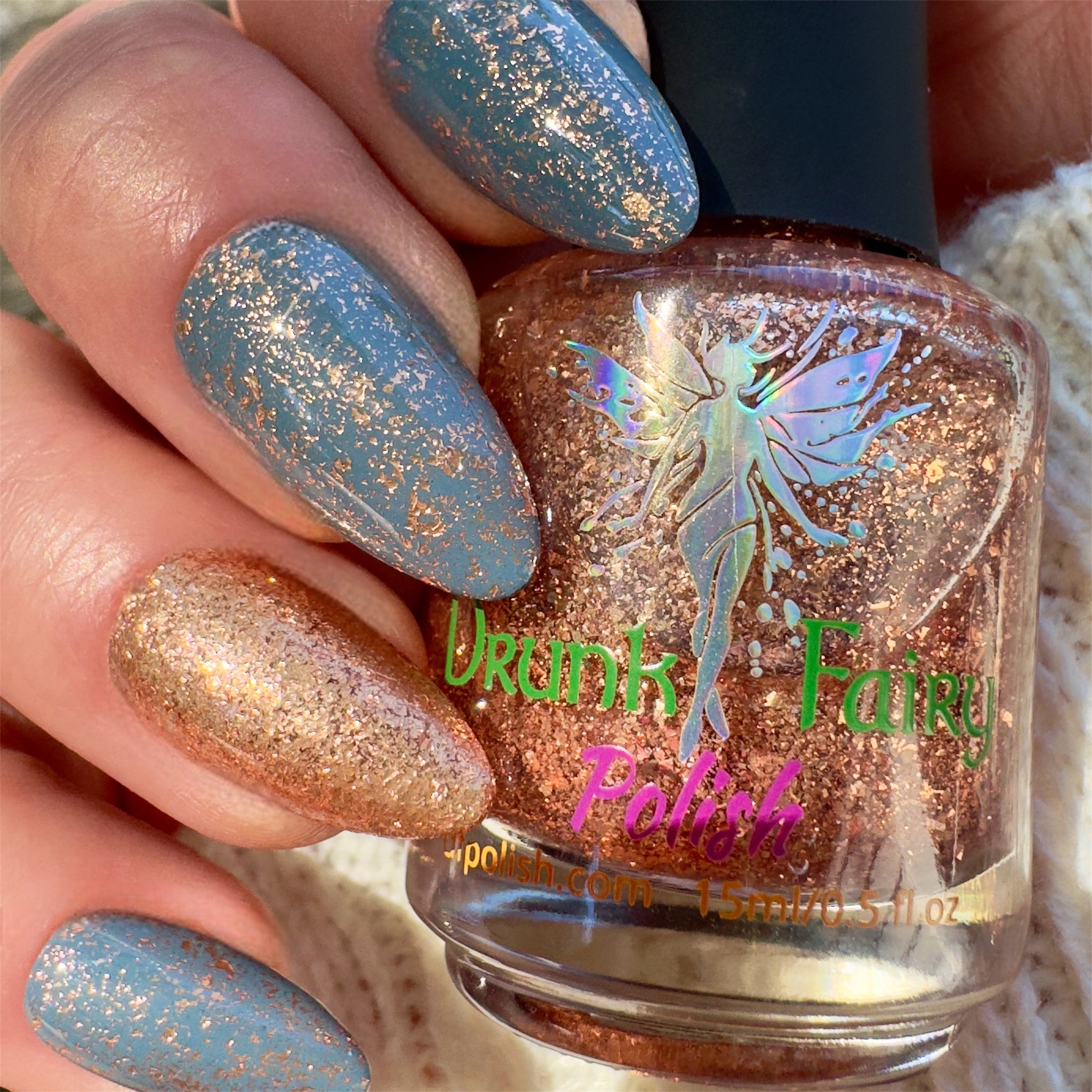 Rose Gold Nail Polish Topper by Drunk Fairy Polish Rose Gold Nail Polish Topper by Drunk Fairy Polish